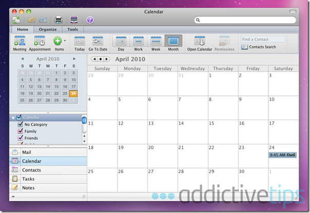 where does office for mac store calendar entries